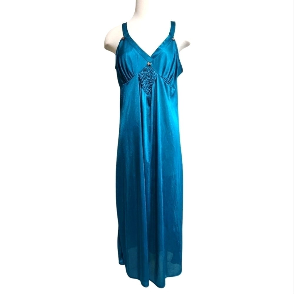 VINTAGE TEAL ANTHONY RICHARDS MAXI NIGHTGOWN SIZE LARGE